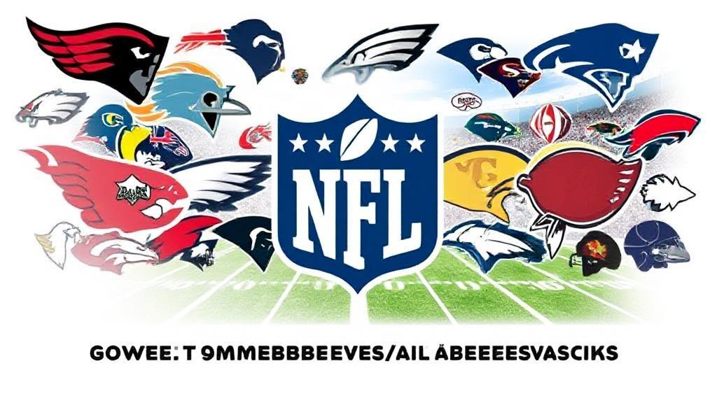 A dynamic collage of NFL team logos and a football field, symbolizing access to diverse games beyond local broadcasts.