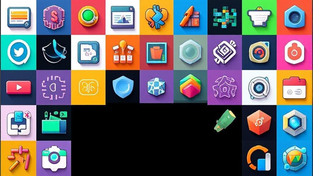 A vibrant collage of digital design elements and icons representing vector graphics, encapsulating the essence of EPS files.