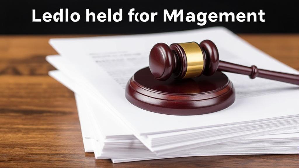 A gavel resting on a stack of legal documents, symbolizing the urgency and importance of a litigation hold for management.