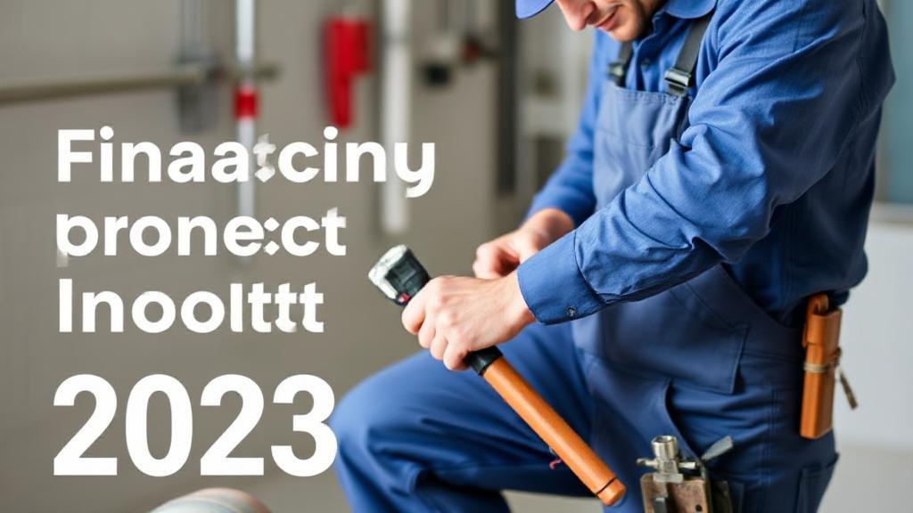 A professional plumber in uniform working on a pipe with tools, symbolizing the trade and its financial prospects in 2023.