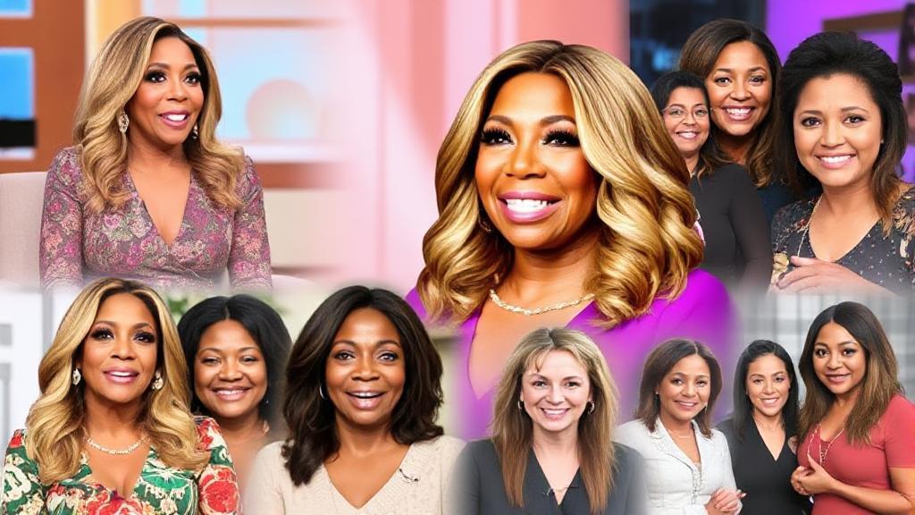 A vibrant collage of Wendy Williams, showcasing her iconic talk show moments alongside recent candid photos, symbolizing her journey through health and career changes.