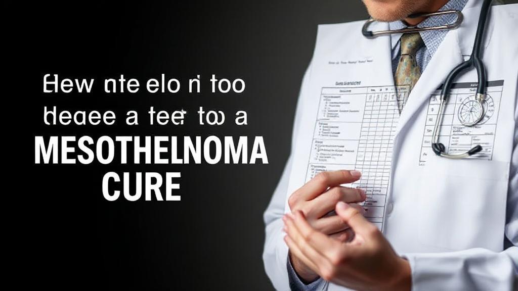 A hopeful yet somber image of a doctor reviewing a patient's medical chart, symbolizing the ongoing search for a mesothelioma cure.