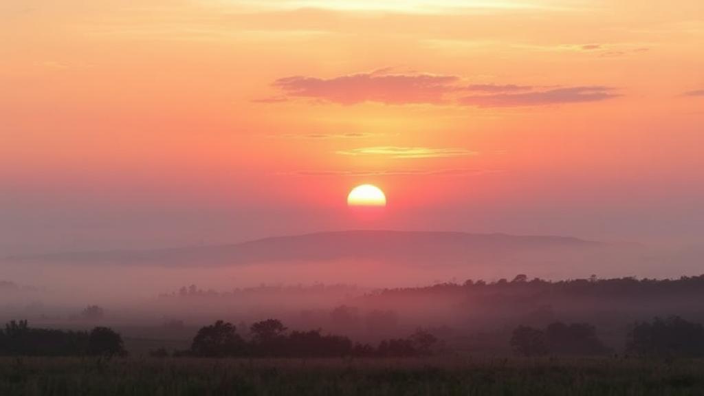 A serene sunset over a peaceful landscape, symbolizing the journey and tranquility of hospice care.