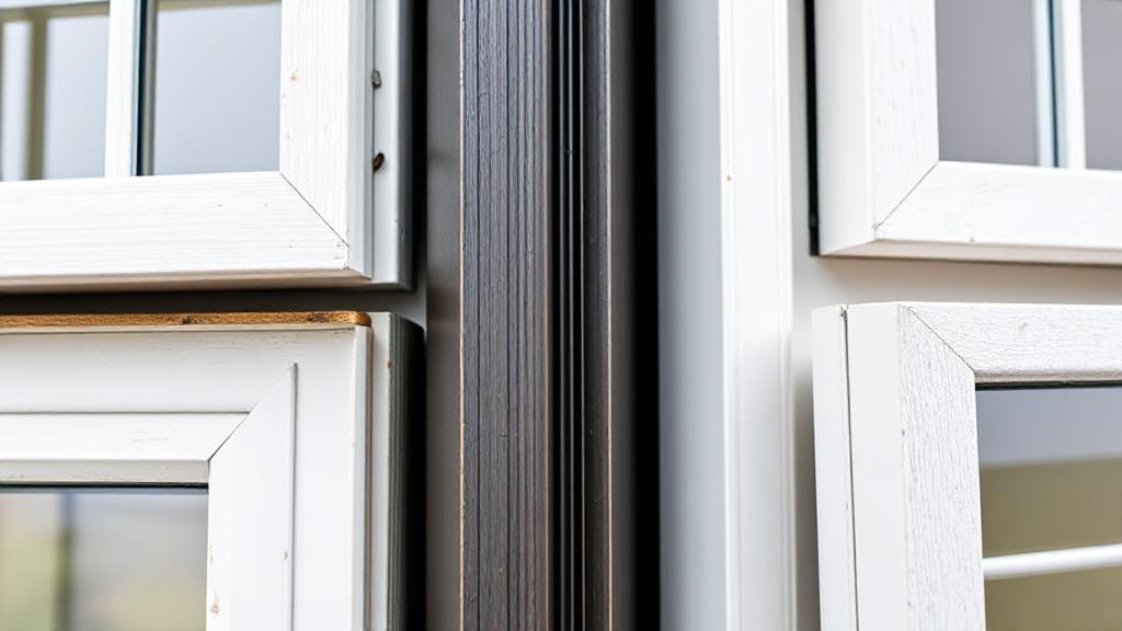 A close-up image of various window styles and materials, showcasing their durability and longevity.