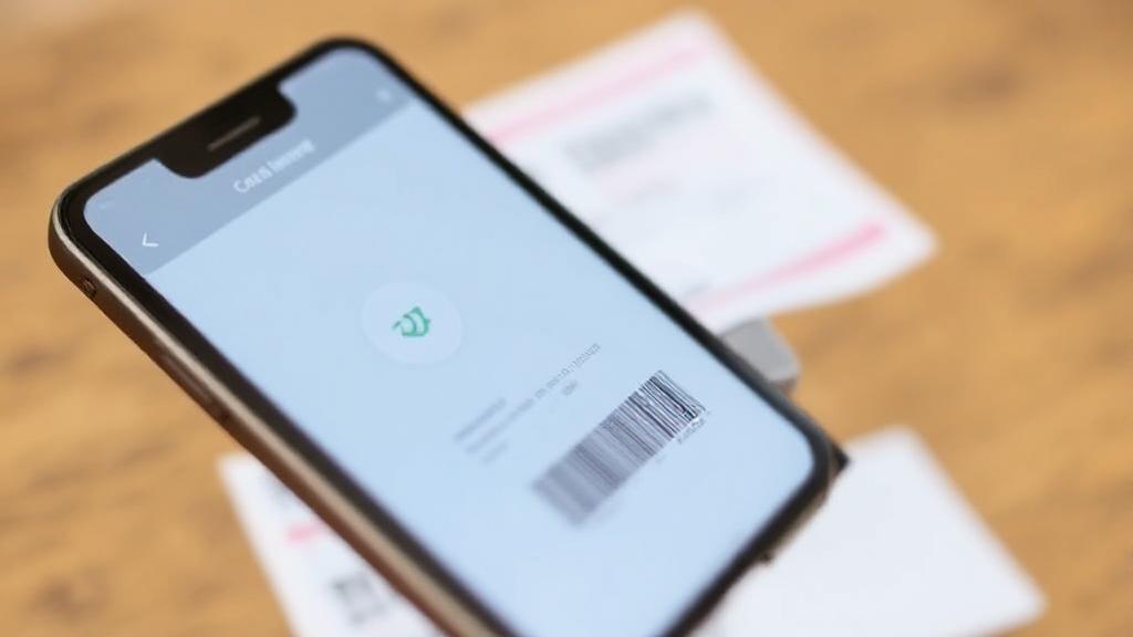 A smartphone displaying the Cash App interface with a check being scanned in the background.