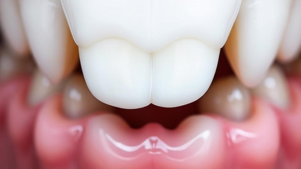 A close-up image of a shiny dental crown on a molar, surrounded by healthy gums, illustrating dental longevity and care.