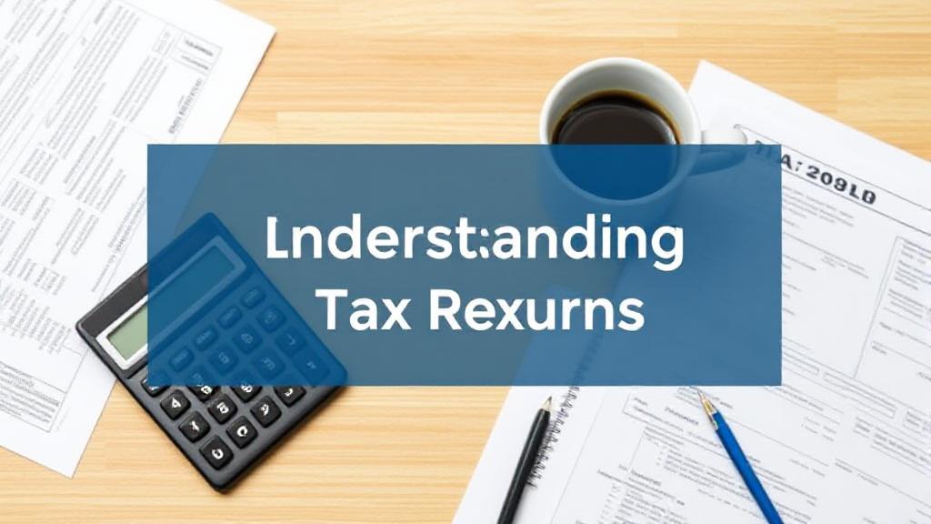 A neatly organized desk with tax documents, a calculator, and a cup of coffee, symbolizing a focused and informative approach to understanding tax returns.