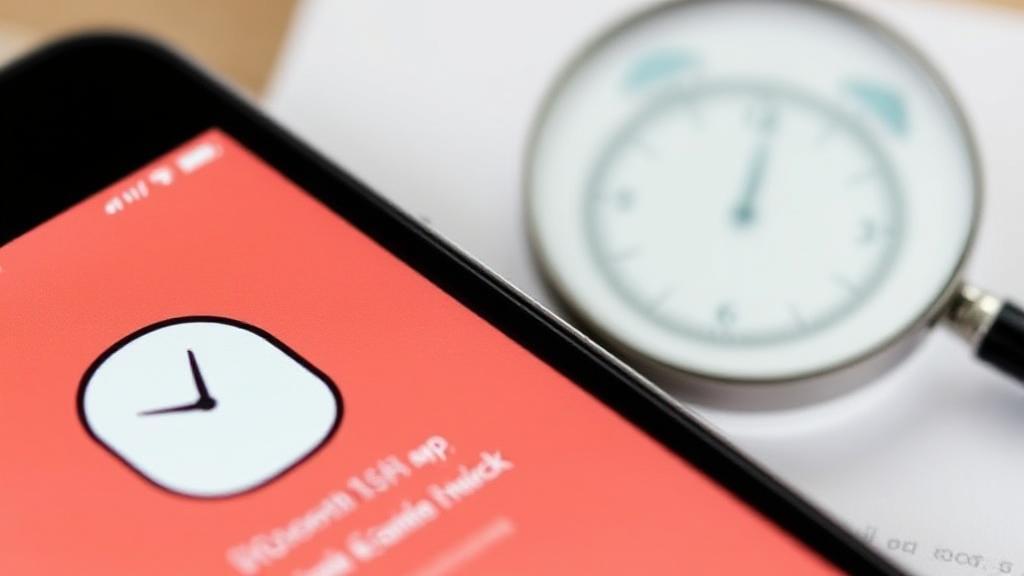 A close-up image of a smartphone displaying the DoorDash app, with a clock and a magnifying glass symbolizing the background check process.