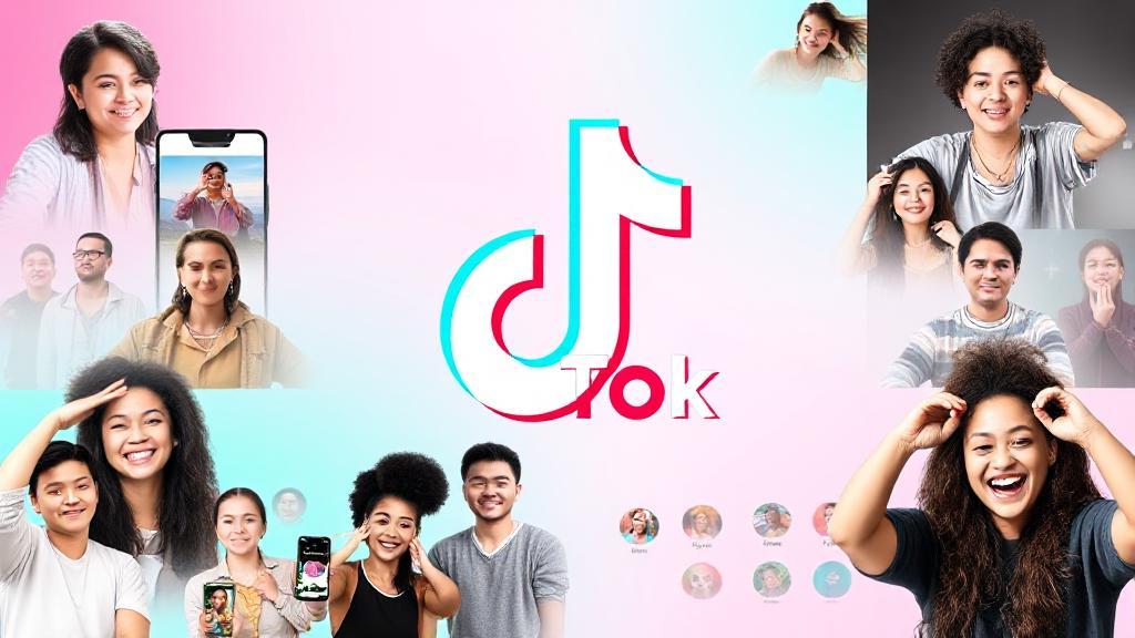A vibrant collage of TikTok's iconic logo, user interface elements, and diverse creators showcasing the app's dynamic and engaging nature.
