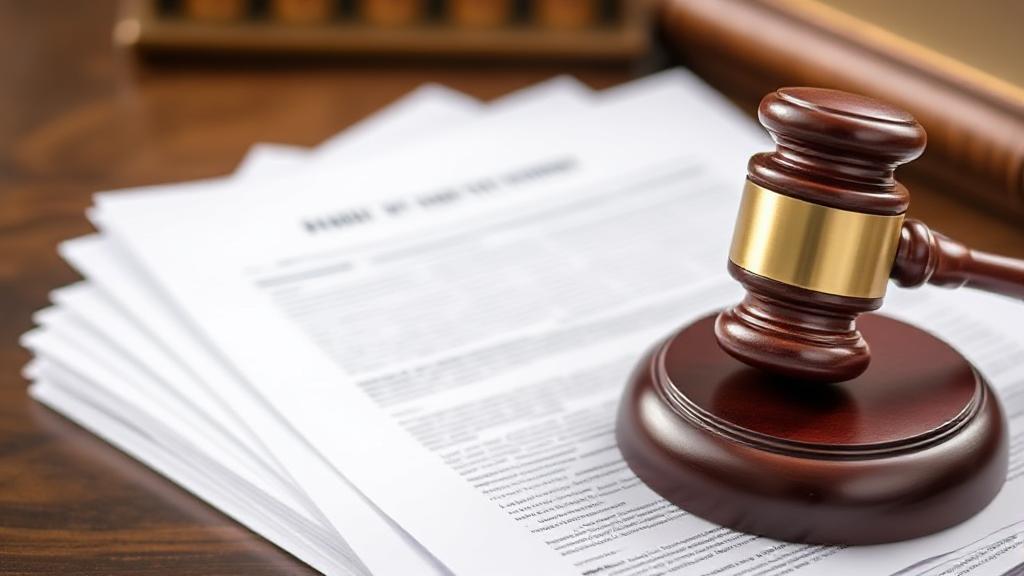 A serene image of a gavel resting on a stack of legal documents, symbolizing the search for a will and testament lawyer.