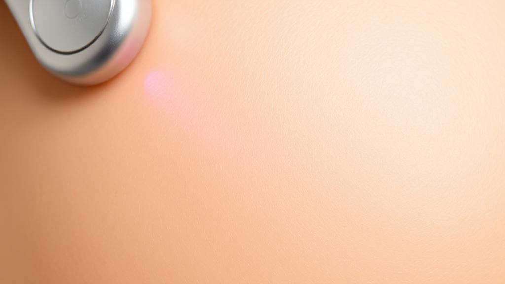 A close-up image of smooth, hair-free skin with a laser device in the background, symbolizing the effectiveness and lasting results of hair laser treatments.
