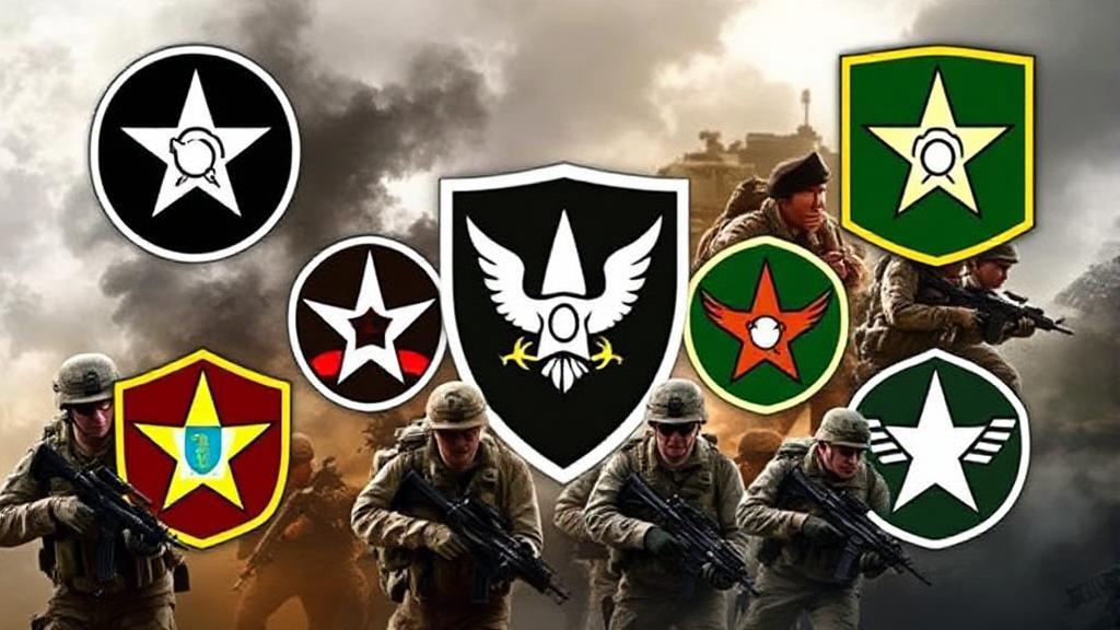 A dynamic collage showcasing the diverse insignias and soldiers of the U.S. Army's 7 Special Forces Groups in action.