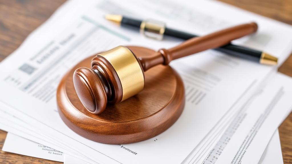 A gavel resting on a stack of financial documents, symbolizing legal proceedings in bankruptcy cases.