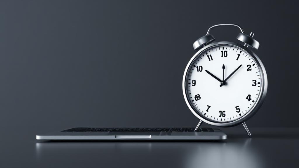 A sleek, modern laptop with a subtle clock overlay, symbolizing the passage of time and durability.