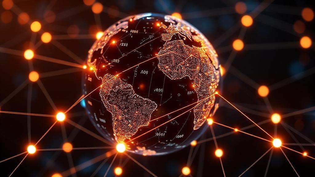 A digital illustration of a globe interconnected with glowing lines, symbolizing the global network of Internet Protocol (IP) addresses.
