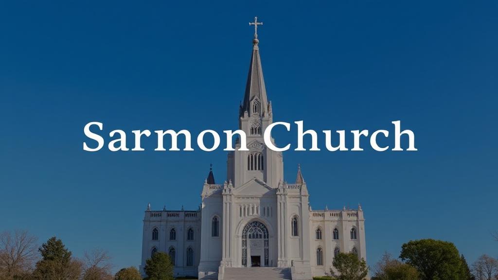 A serene depiction of the Salt Lake Temple against a backdrop of a clear blue sky, symbolizing the faith and community of the Mormon Church.