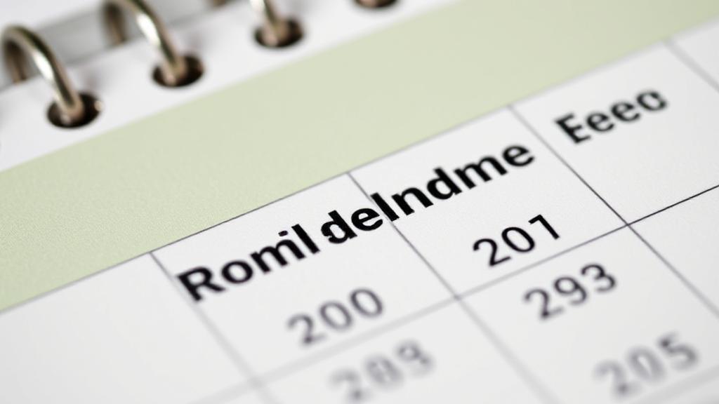 A close-up image of a calendar marked with key dates, symbolizing the timeline for receiving a Roundup settlement check.