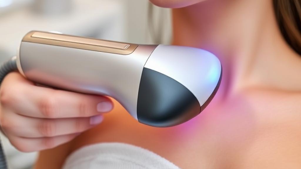 A sleek, modern image of a laser device in action, highlighting smooth skin and a professional clinic setting, encapsulating the essence of laser hair removal.