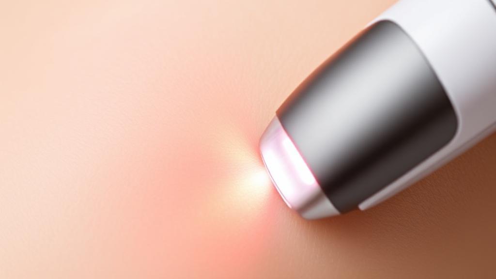 A sleek, modern laser device gliding over smooth skin, illustrating the precision and effectiveness of laser hair removal.