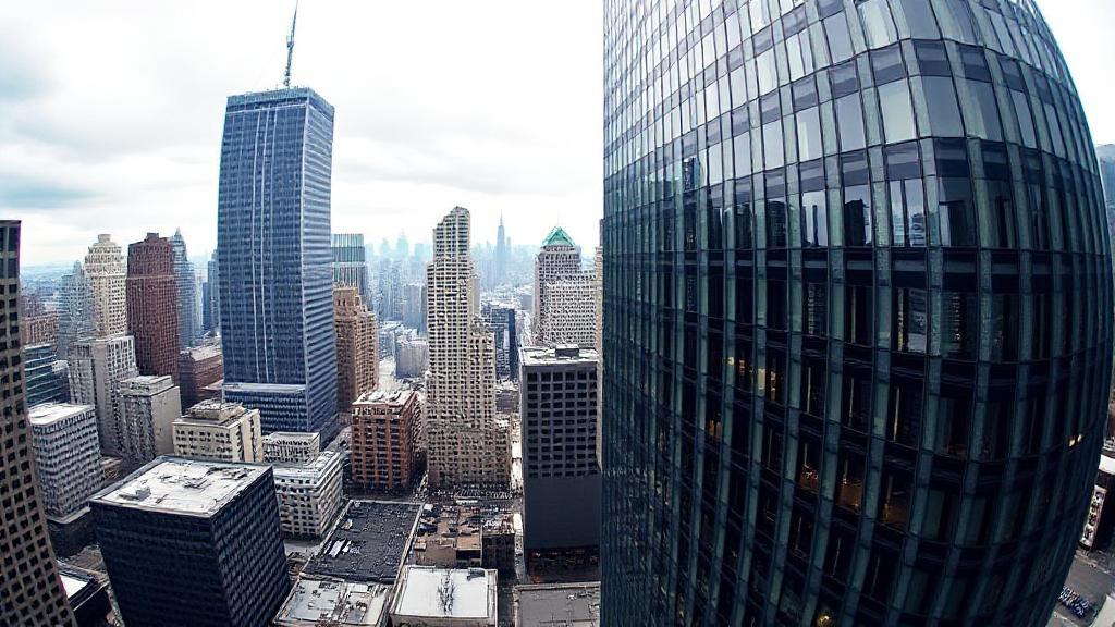 A panoramic view of JPMorgan Chase's iconic headquarters in New York City, symbolizing its global financial influence.