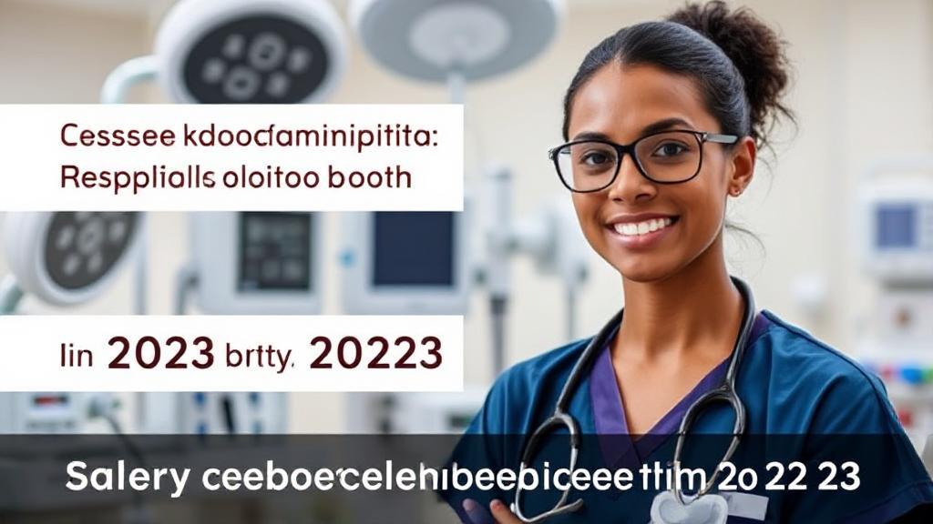 A professional respiratory therapist in a hospital setting, surrounded by medical equipment, symbolizing career opportunities and salary expectations in 2023.