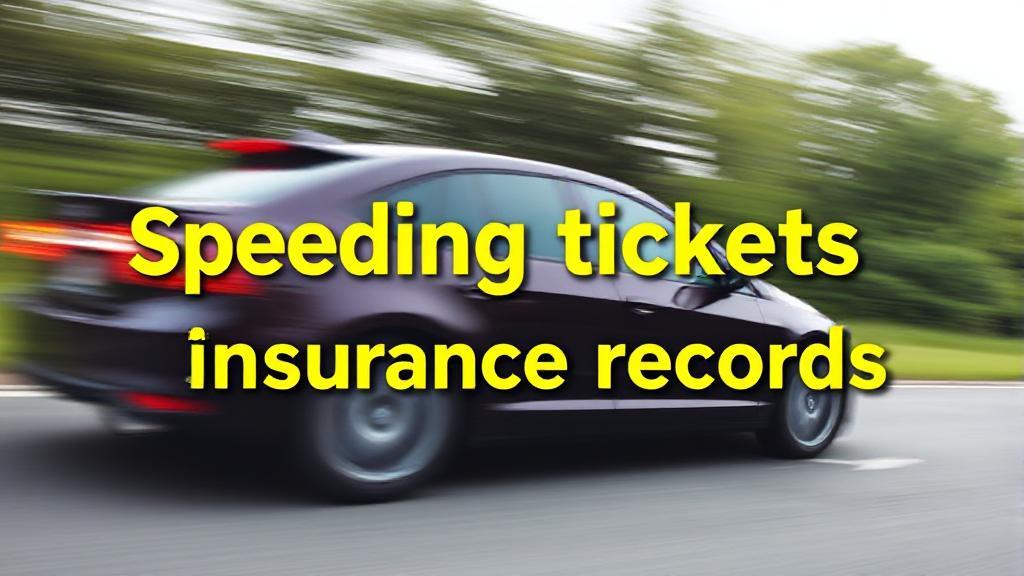 A dynamic image of a speeding car with a blurred background, symbolizing the impact of speeding tickets on insurance records.