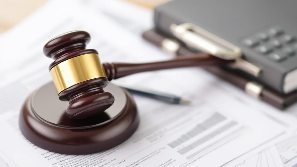 A somber image of a gavel resting on a stack of financial documents, symbolizing the legal and financial weight of filing for bankruptcy.