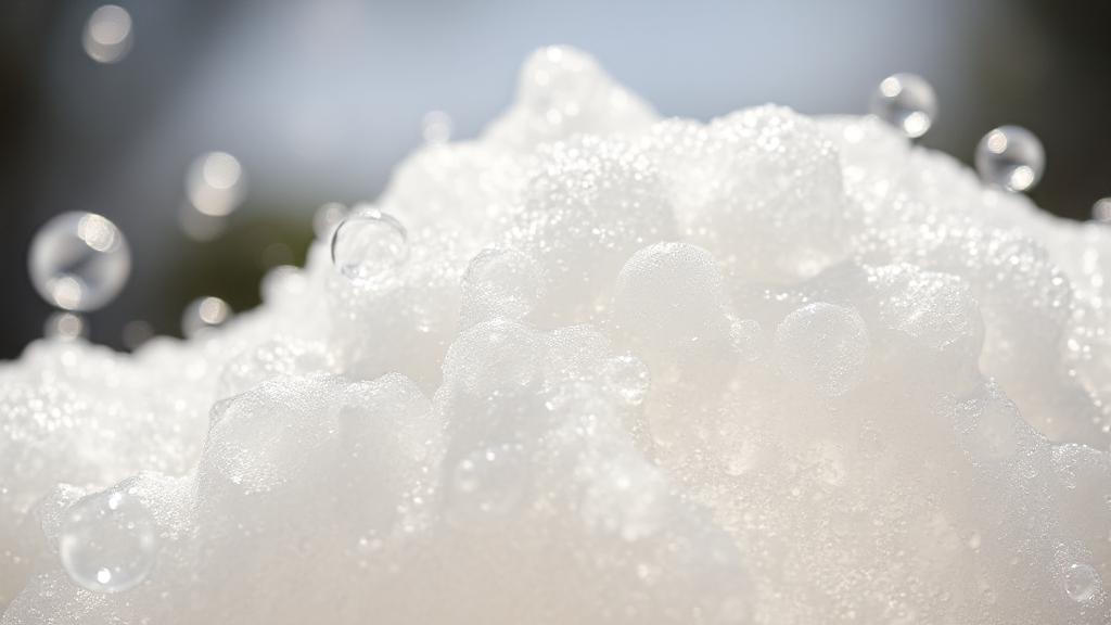 A vibrant image of frothy soap bubbles glistening in sunlight, capturing the essence of cleanliness and the playful nature of suds.