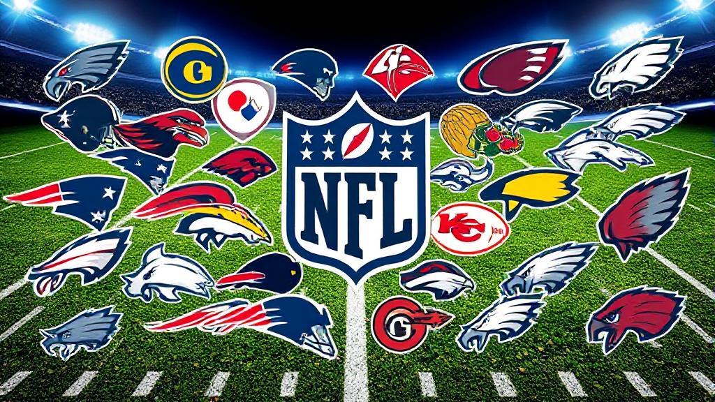 A dynamic collage of NFL team logos and a football field backdrop, symbolizing the excitement and accessibility of watching every game.