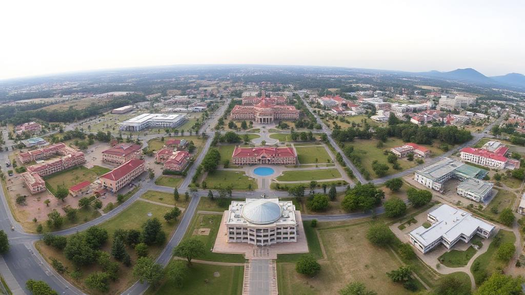 A panoramic view showcasing the diverse campuses and training facilities of Army University across various locations.
