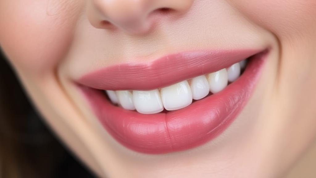 A close-up image of a smiling person highlighting their enhanced lips after a lip flip procedure.