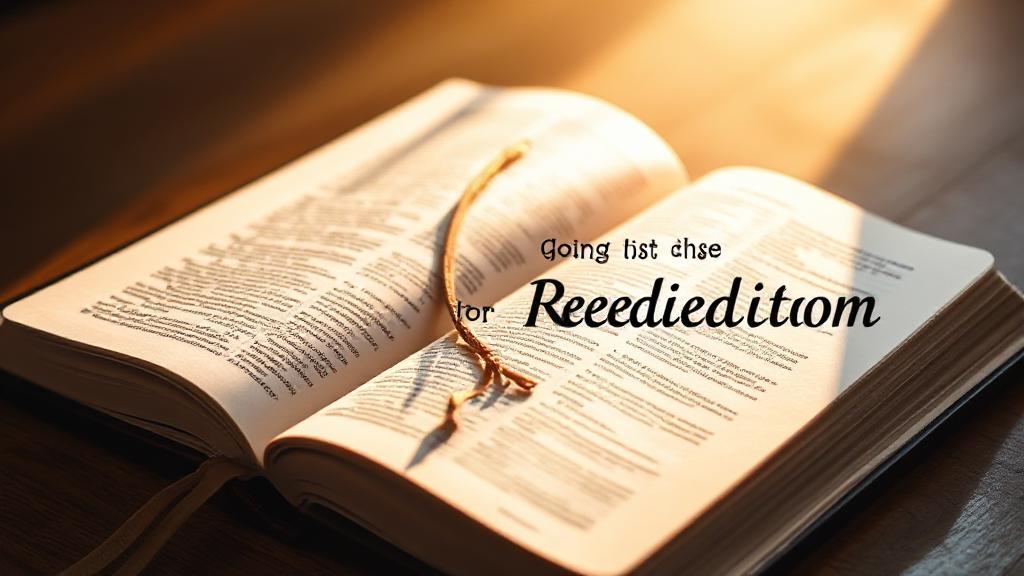 A serene image of an open Bible with a bookmark, surrounded by a warm glow, symbolizing the journey of reading from Genesis to Revelation.