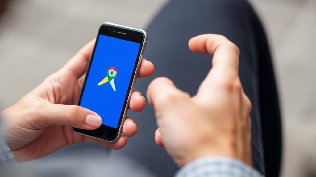 A person navigating a smartphone, highlighting the Google Maps app icon, symbolizing the process of managing online reviews.