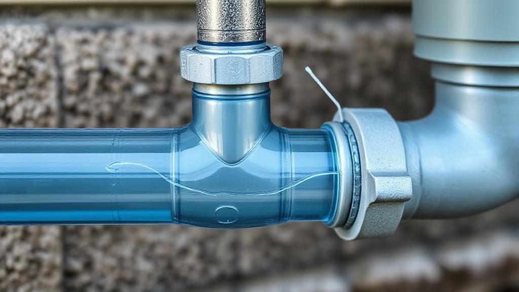 A close-up image of a residential water line connection, illustrating the transition from the main street pipeline to a home's plumbing system.