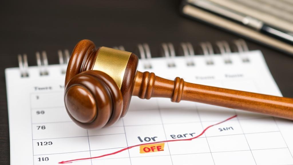 A gavel resting on a calendar marked with an 8-year timeline, symbolizing the eligibility criteria for filing Chapter 7 bankruptcy.