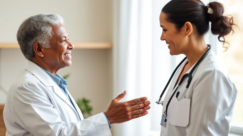 A compassionate healthcare professional offers support to a patient, symbolizing hope and recovery in opioid addiction treatment with Suboxone.