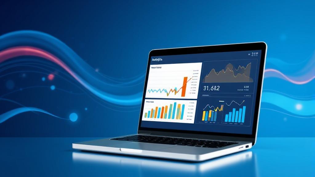 A dynamic header image featuring a laptop displaying website analytics graphs and charts, symbolizing the process of analyzing website traffic.