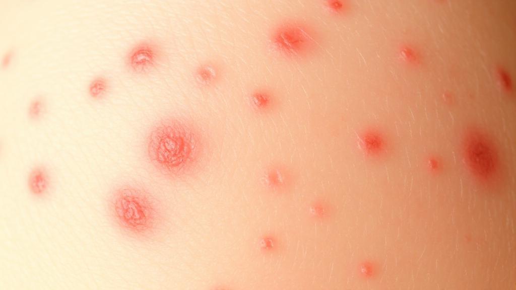 A close-up image of skin with visible red welts forming patterns, illustrating the effects of dermatographia.