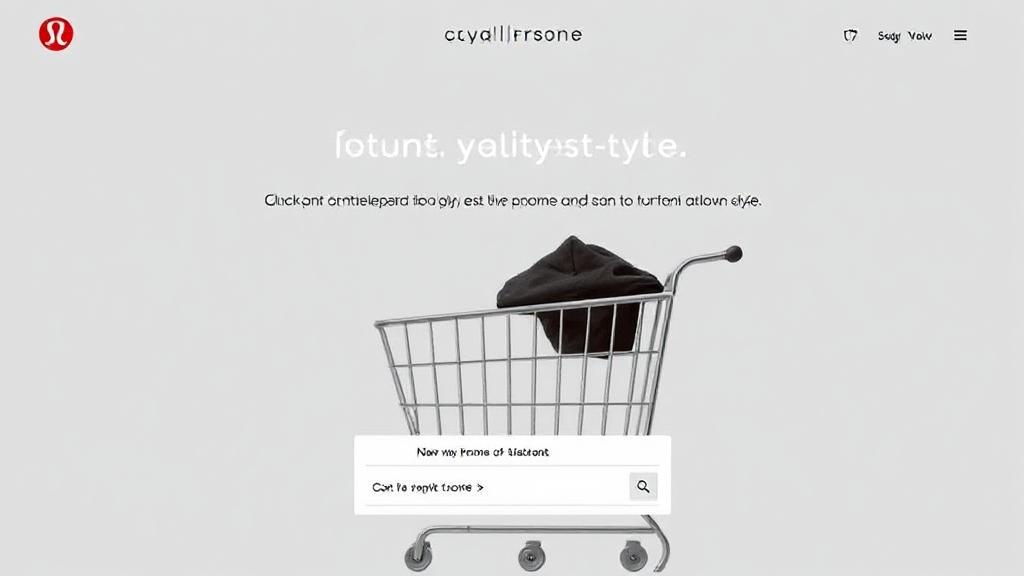 A sleek, minimalist image featuring Lululemon apparel with a focus on quality and style, set against a backdrop of a digital shopping cart without a promo code box.