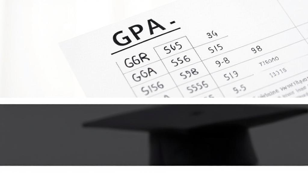 A header image featuring a report card with highlighted GPA scores and a graduation cap in the background.