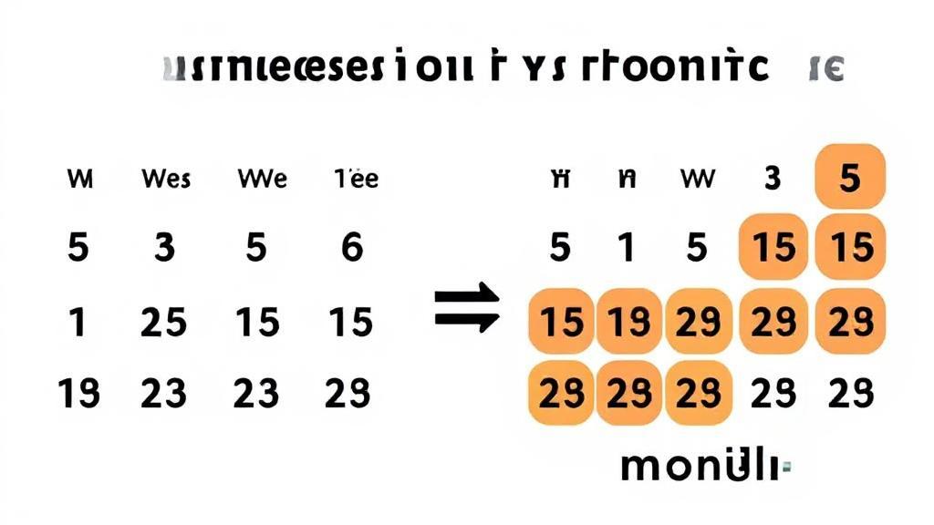 A calendar with weeks highlighted, illustrating the conversion of 20 weeks into months.