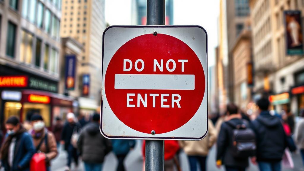 A bold "Do Not Enter" sign stands prominently against a busy urban backdrop, emphasizing its critical role in ensuring safety and order.
