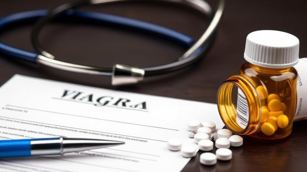 A discreet and informative header image featuring a doctor's prescription pad and a bottle of pills, symbolizing the legal and safe acquisition of Viagra.