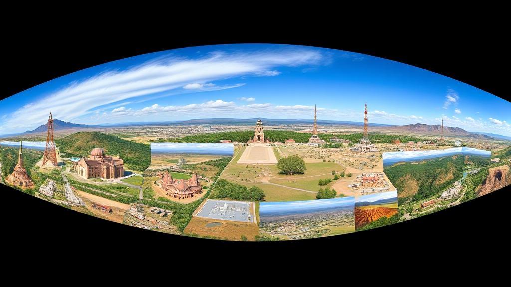 A panoramic collage showcasing the diverse landscapes and iconic landmarks of various U.S. Army boot camp locations across the country.