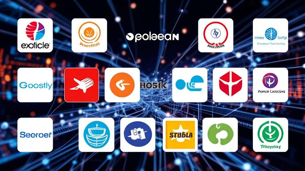 A dynamic collage of logos from leading internet service providers set against a backdrop of interconnected digital networks.