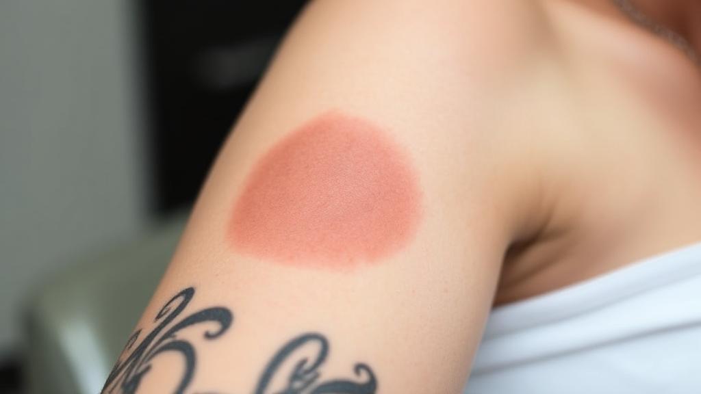 A close-up of a fading tattoo on a person's arm, illustrating the gradual process of tattoo removal.