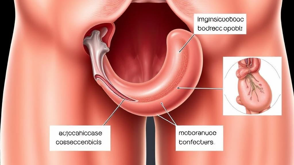 A medical illustration depicting the curvature of a penis, highlighting anatomical structures and potential causes of bending.