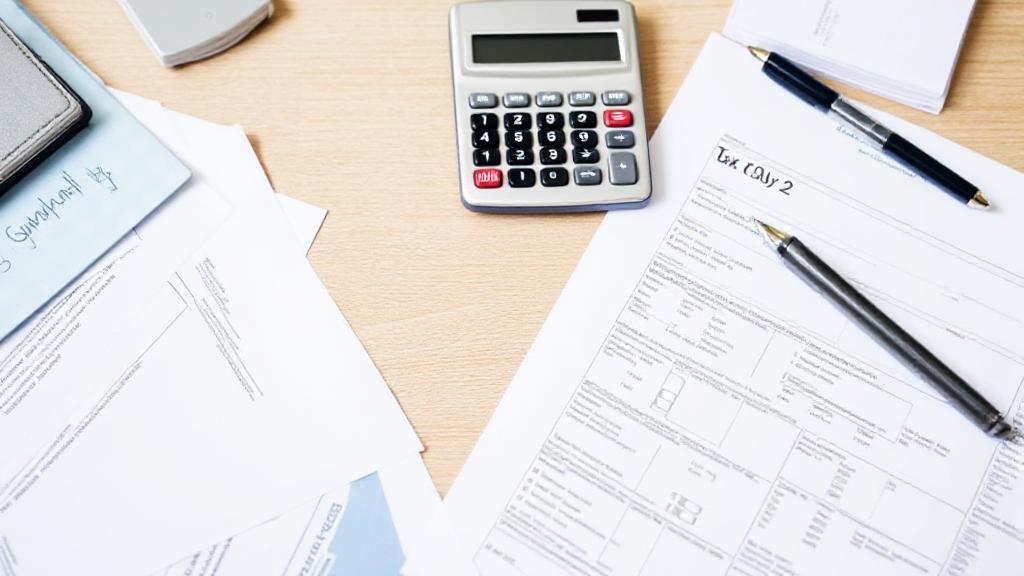 A neatly organized desk with tax documents, a calculator, and a pen, symbolizing the process of understanding and claiming tax allowances.