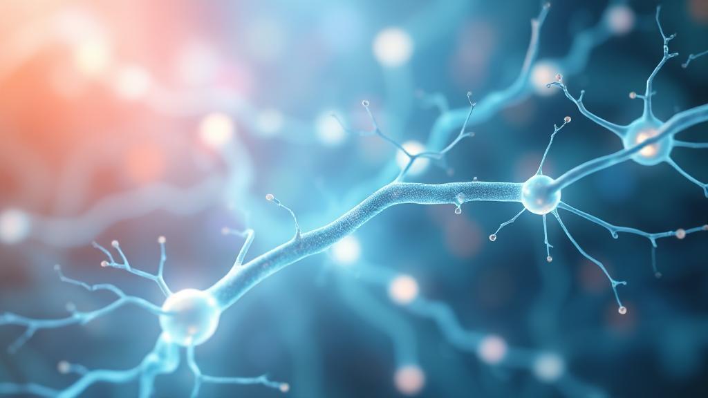 A serene, abstract representation of neural pathways illuminated by soft, calming colors, symbolizing the therapeutic effects of Zoloft on the brain.