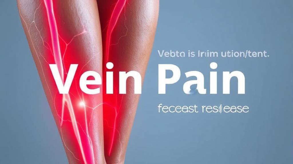 A close-up image of a person's legs with highlighted veins, illustrating the concept of vein pain and its treatment options.